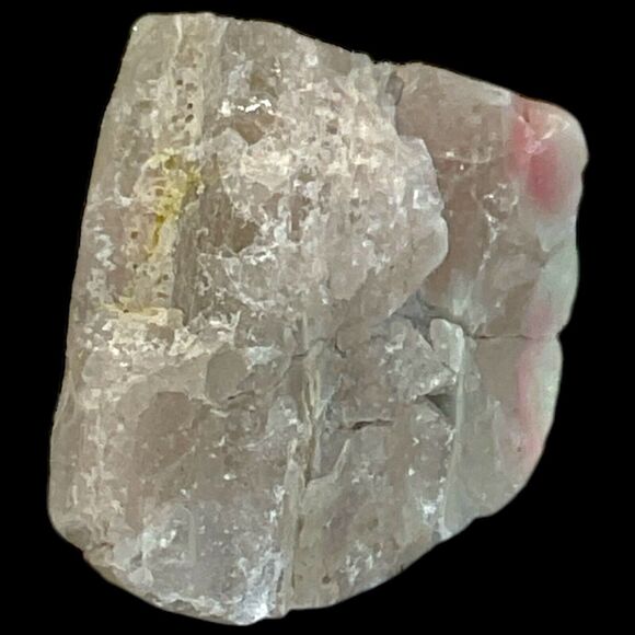 Pink White Layered Art Glass Cullet Glowing Manganese Slag Glass #4GX281 - Picture 3 of 8